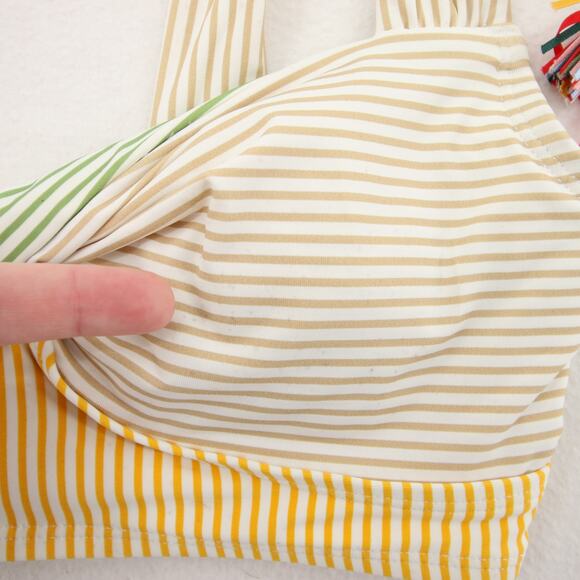 Antonio Melani Bikini Top Striped Twist Front Bralette Bandeau Retro Style XS - Picture 6 of 16